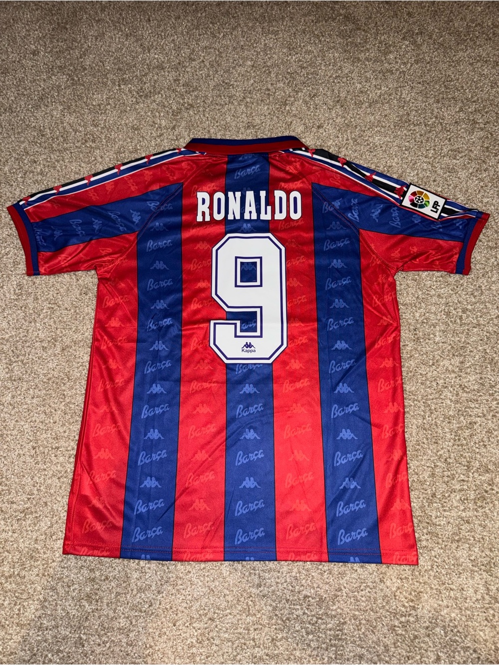 Kappa FC Barcelona 1996-1997 Ronaldo #9 Men’s Retro Soccer Jersey 🆕
